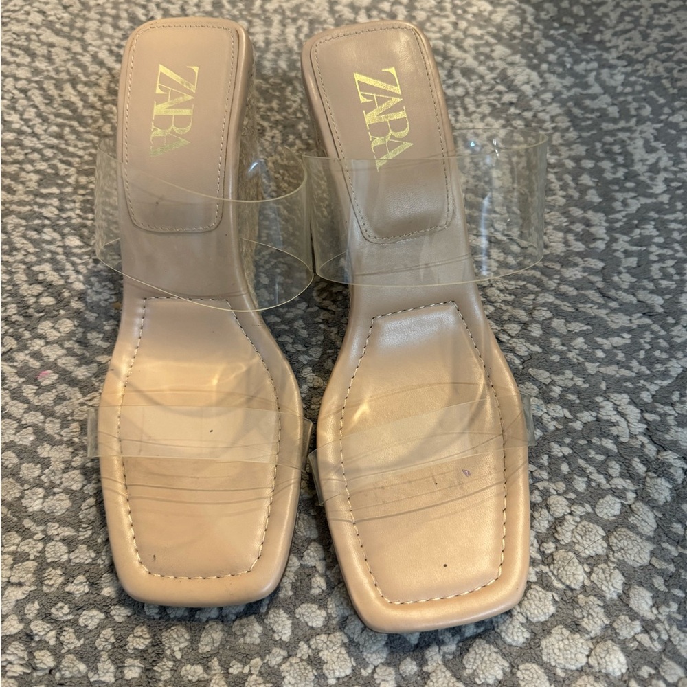 Zara vinyl wedges
